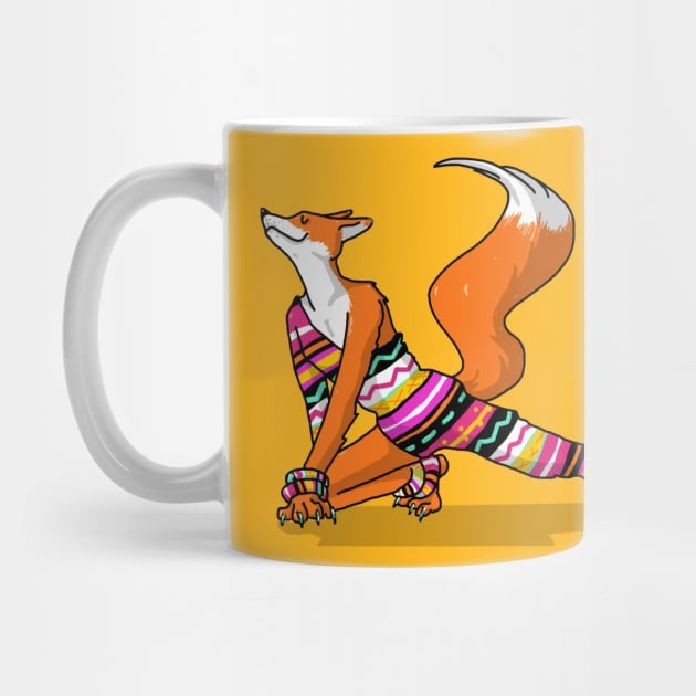 Let's dance! Dancing fox in David-bowie-inspired attire illustration by tostoini